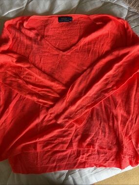 Ralph Lauren Coral V-Neck Pullover